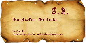 Berghofer Melinda névjegykártya